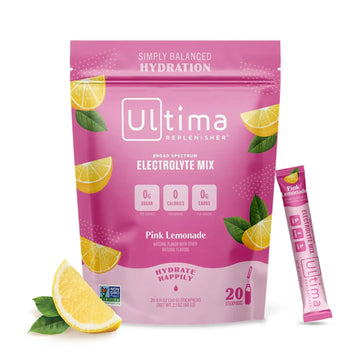 Ultima Replenisher Daily Electrolyte Drink Mix – Pink Lemonade, 20 Stickpacks – Hydration Ultima Replenisher Au supplements