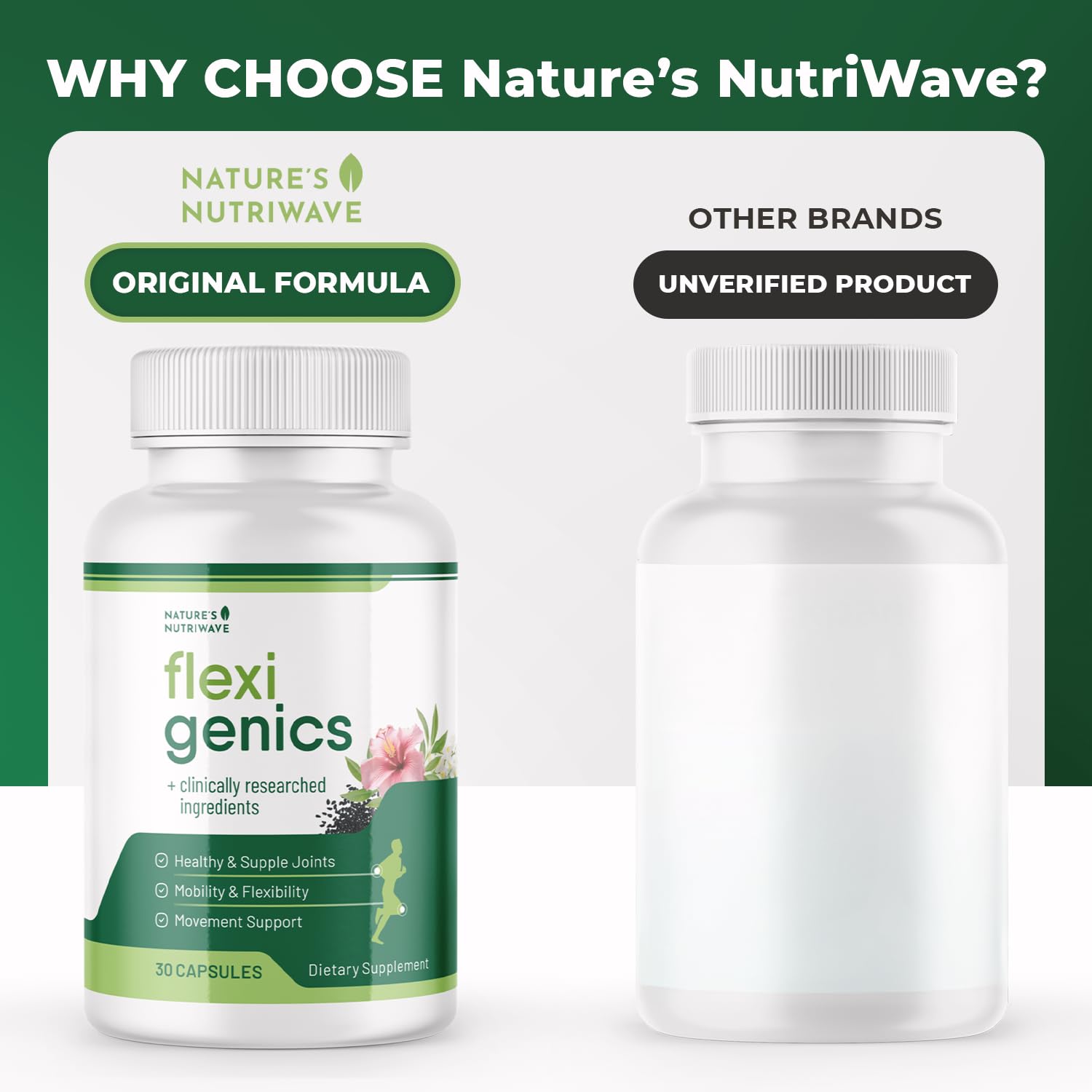 Flexigenics – Natural Support Formula with Green Tea Extract, Black Cumin Seed & Vitamin K2 – Non-GMO, Easy-to-Take – 30 Capsules, 1 Month Supply Nature’s NutriWave Au supplements