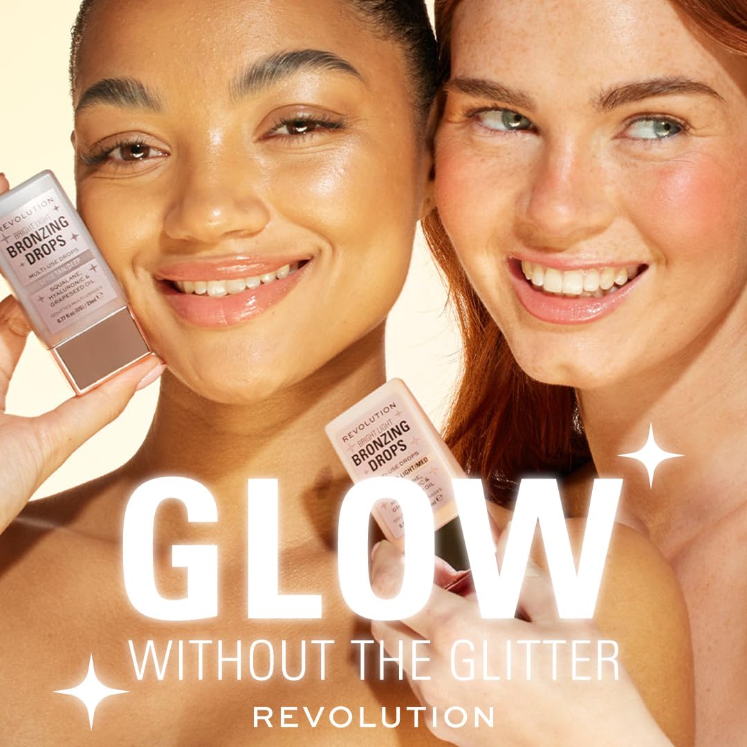 Revolution Beauty London, Bright Light Bronzing Drops, Bronze & Glow for Face & Body, Infused with Hyaluronic Acid, Vegan & Cruelty-Free, Bronze Summer, 0.77 fl oz Revolution Beauty London Au supplements
