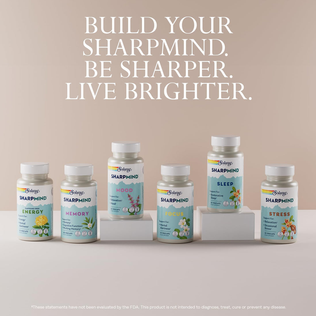 SOLARAY SharpMind Memory Formula - Brain Supplements for Memory and Focus - Cognivia, Gotu Kola & Chaga Mushroom Supplement - Ginkgo Biloba Alternative - 60-Day Guarantee - 30 Servings, 60 VegCaps SOLARAY Au supplements