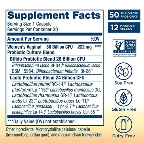 Renew Life Women's Probiotic Capsules, 50 Billion CFU Guaranteed, Supports pH Balance Renew Life Au supplements