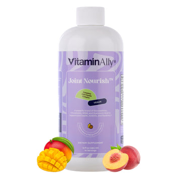 Joint Nourish – 100% Vegan Liquid Joint Supplement | Vegan Glucosamine, Chondroitin, MSM, Hyaluronic Acid & Vitamin C | Mango-Peach | Supports Joint Mobility, Cartilage & Skin | Sugar-Free,16 Servings Vitaminally Au supplements