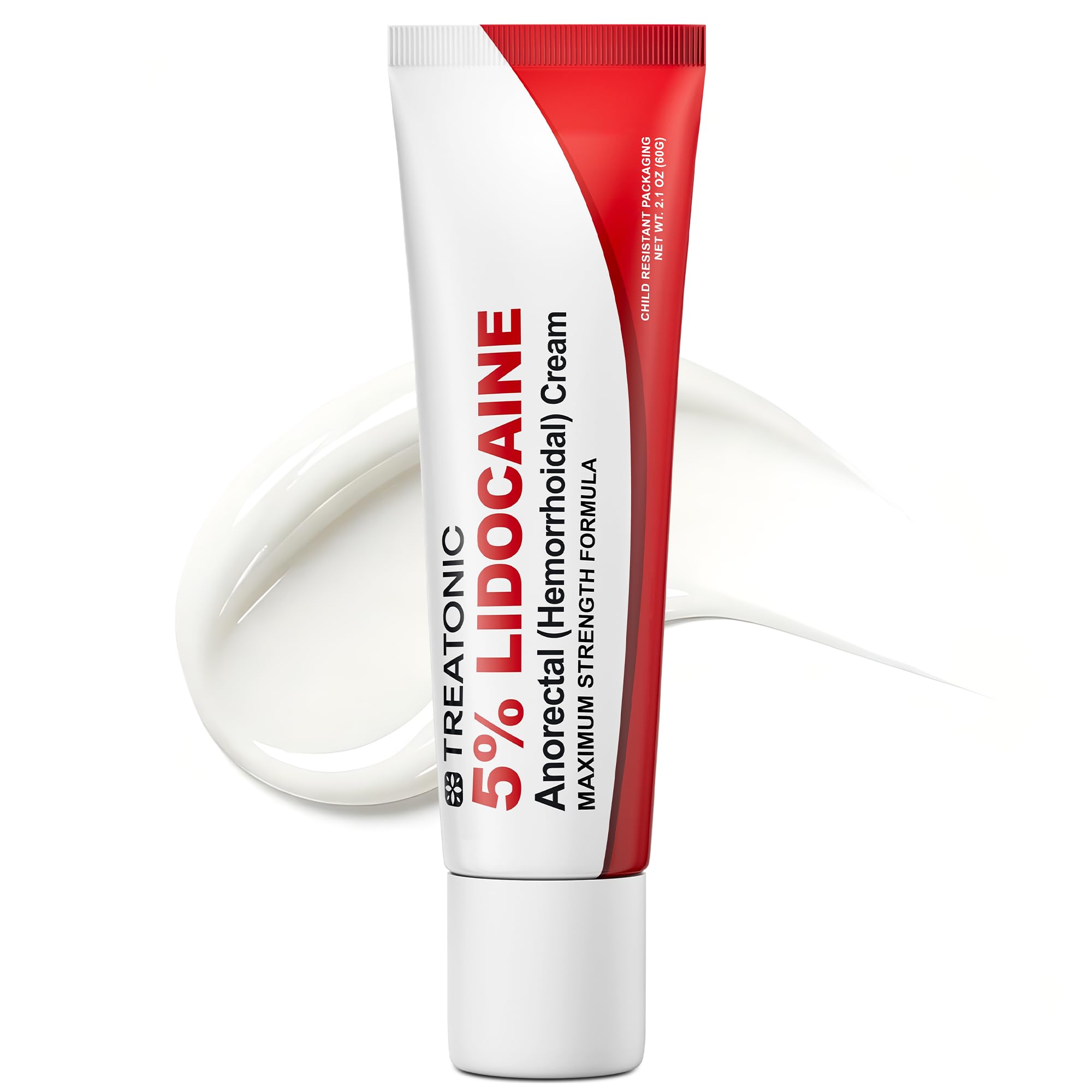 Treatonic 5% Lidocaine Numbing Cream: Lidocaine Cream for Pain Relief, Itching, Burning, Soreness, Hemorrhoid - Maximum Strength Topical Numb Cream - Fast Acting & Long Lasting Numbing Cream- 2.1 oz Treatonic Au supplements
