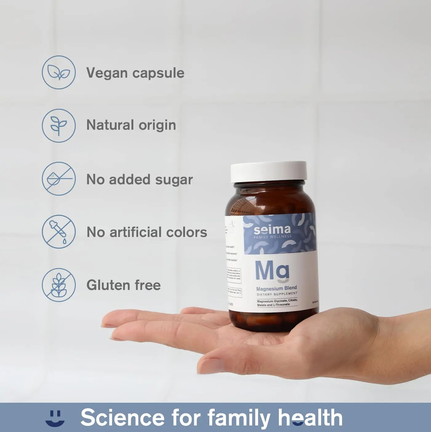 SEIMA - 4-in-1 Magnesium Complex – 1200 mg with Glycinate, Citrate, L-Threonate and Malate – Sleep, Stress Relief, Muscle Recovery, Energy and Well-Being for Women and Men, 90 Capsules Seima Au supplements