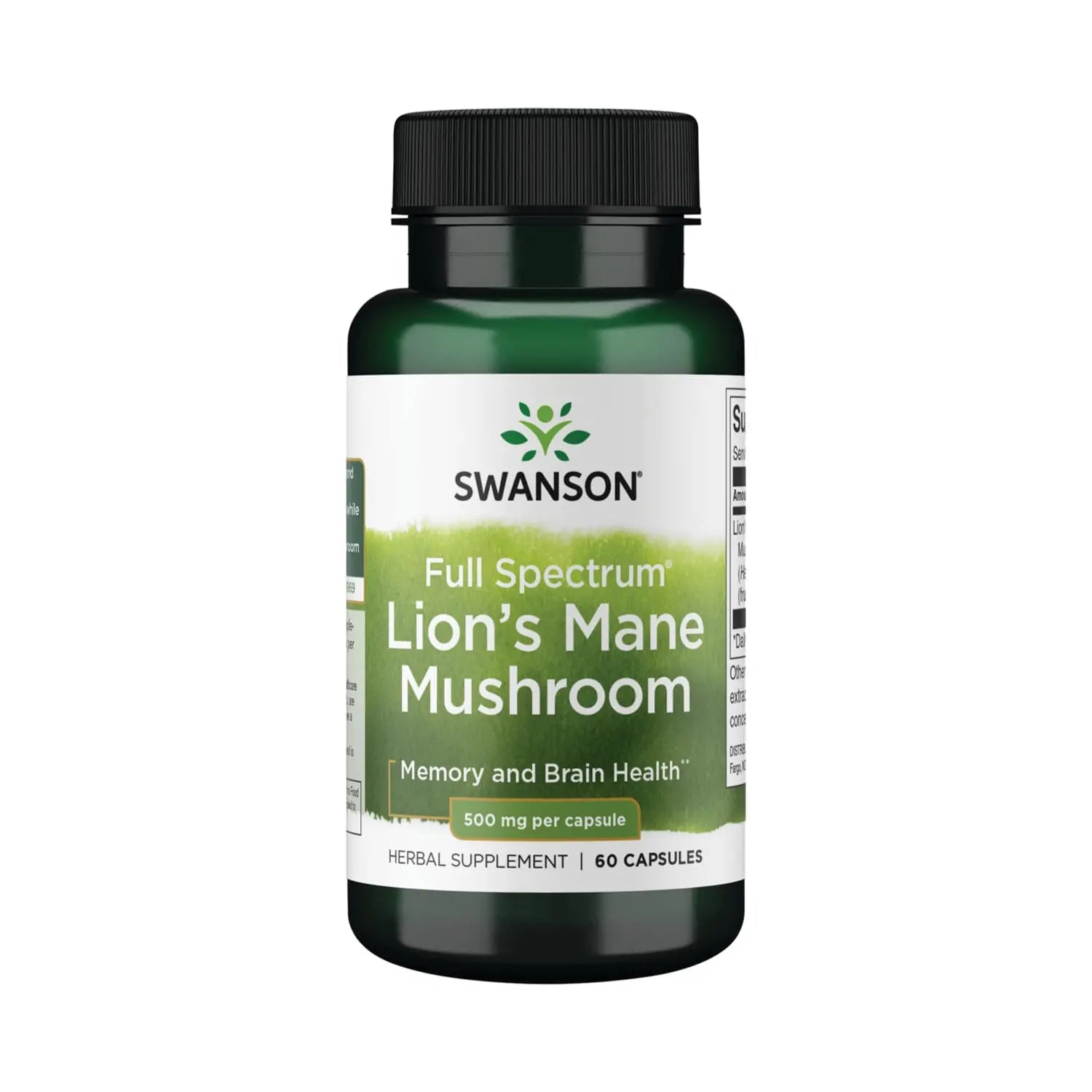 Swanson Lion's Mane Mushroom Capsules - 500 mg Each, 60 Capsules Swanson Au supplements