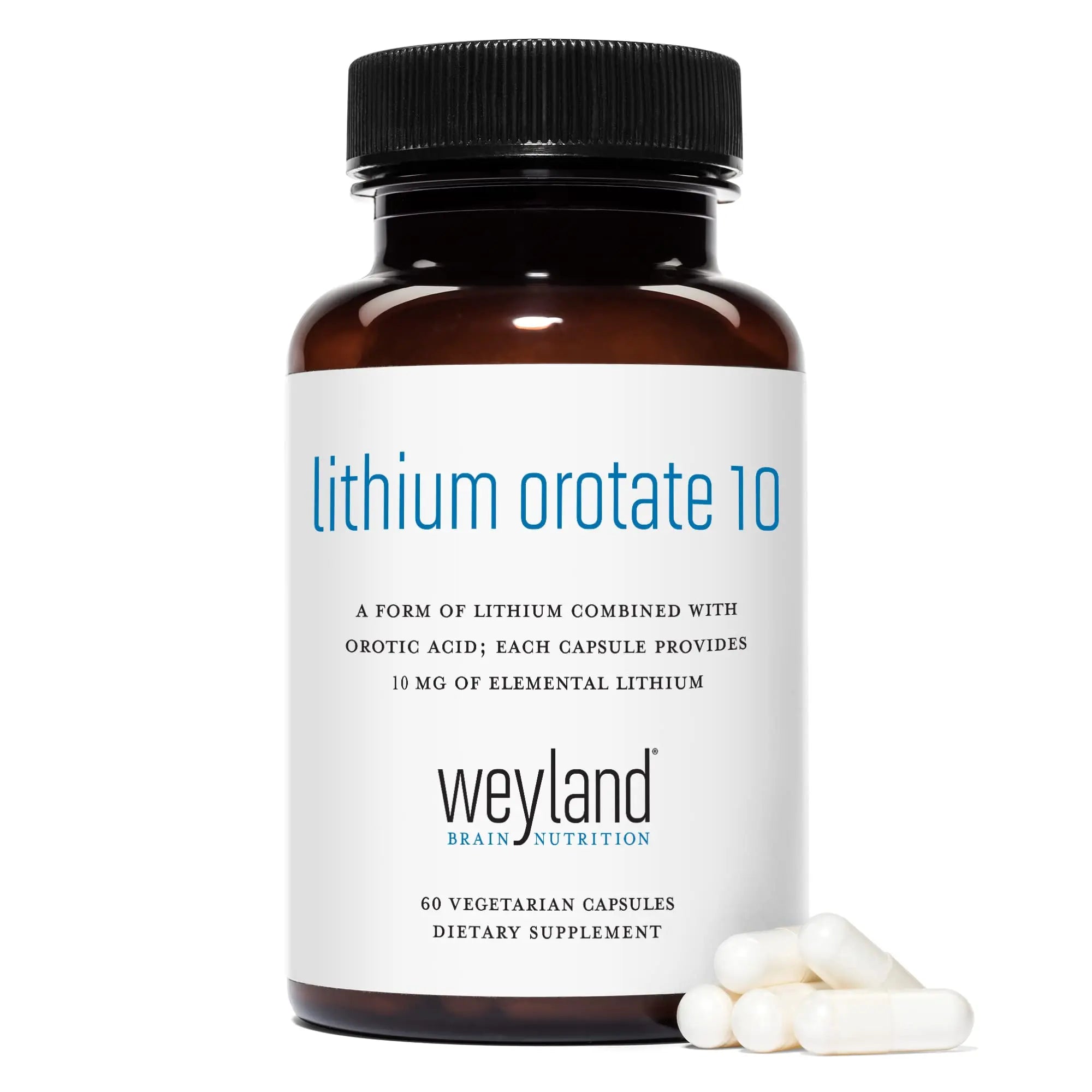 Weyland Brain Nutrition: Lithium Orotate 10mg (1 Bottle), 60 Vegetarian Weyland Brain Nutrition Au supplements