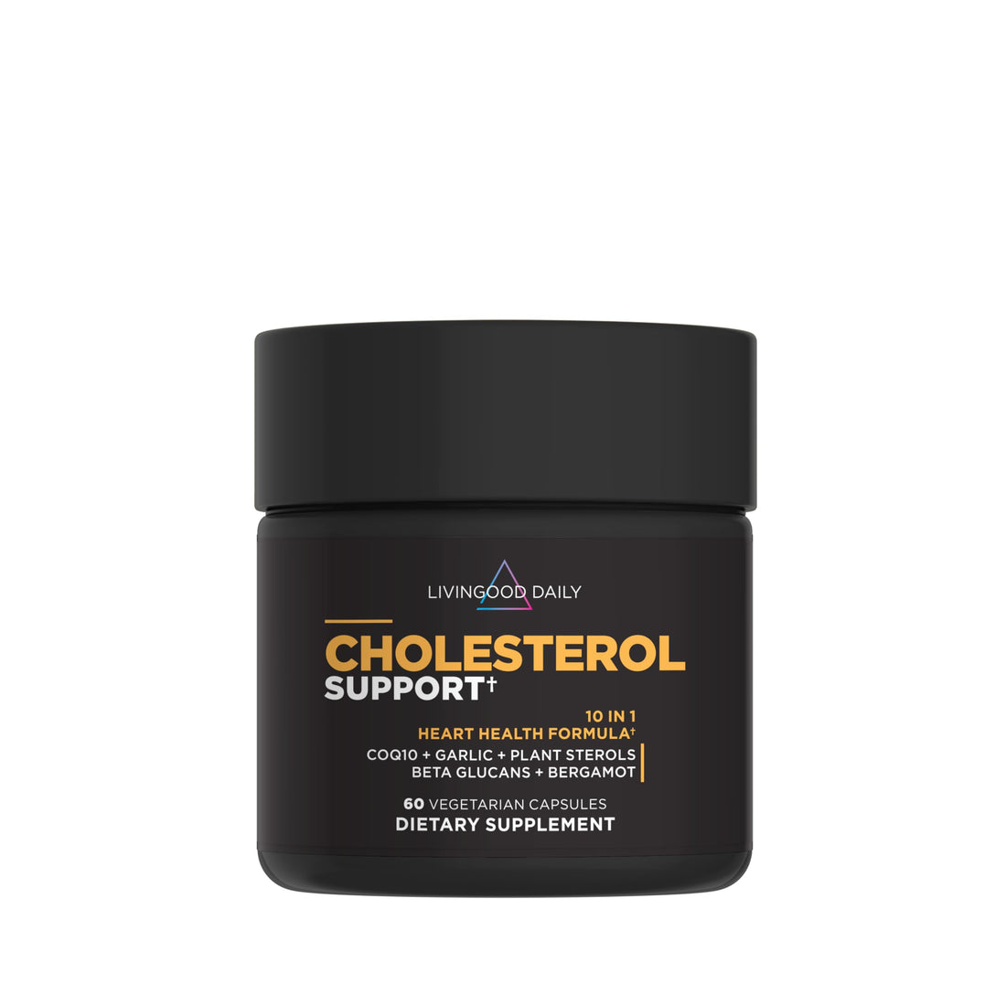 Livingood Daily Cholesterol Support Supplement with Garlic, CoQ10, Vitamin E, Bergamot, Plant Sterols for Body and Heart Health Support, Supports LDL and Triglycerides, Gluten Free, Vegan, 60 Capsules Livingood Daily Au supplements
