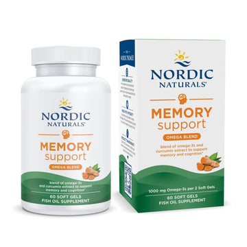 Nordic Naturals Memory Support with Curcumin - 60 Soft Gels - 1000 mg Omega-3 + 400 mg Optimized Curcumin - Memory, Cognition - Contains Phosphatidylcholine & Huperzine A - Non-GMO - 30 Servings Nordic Naturals Au supplements