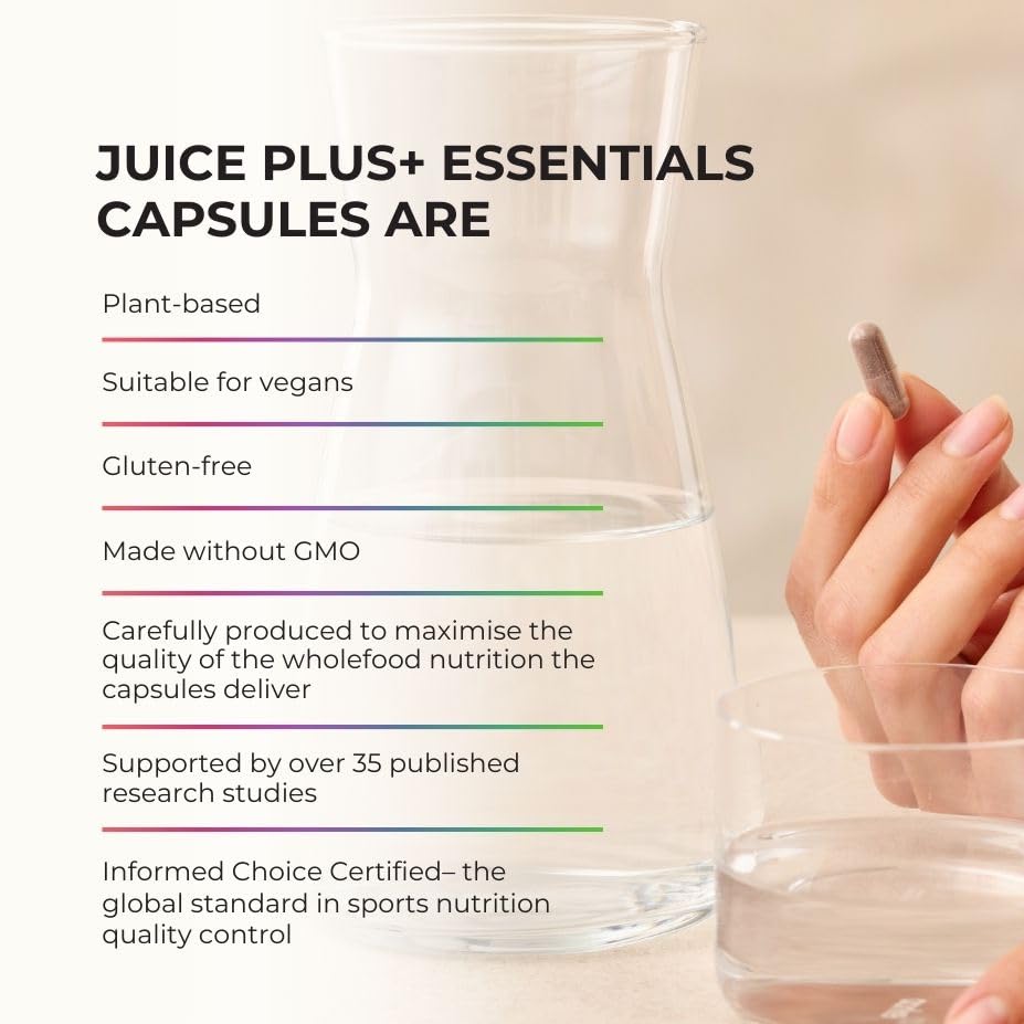 JuicePlus+ Fruit Blend: Plant-Based Whole Food Supplement with Apple, Peach, Cranberry, & More! - Vegan, Gluten-Free, Non-GMO, Kosher - Packed with Plant-Based Vitamins - 1 Bottle (60 Servings) Juice Plus+ Au supplements