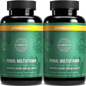 Primal Harvest Primal Multivitamin - Daily Multi-Vitamin Supplement with 21 Essential Vitamins & Minerals for Women & Men (2 Pack (30 Count)) Primal Harvest Au supplements