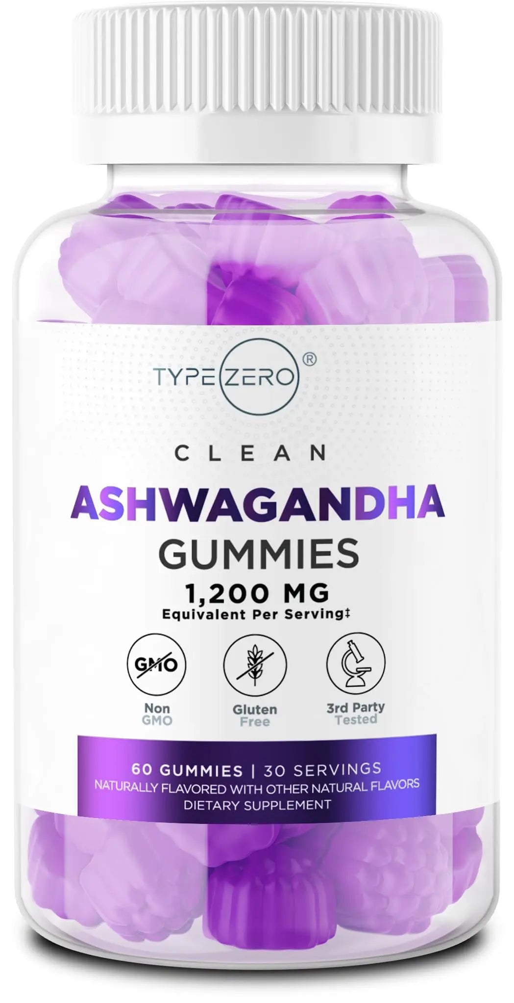 Type Zero Ashwagandha Gummies 1,200mg, 60 Gummies - Ashwagandha Herbal Extract Supplement - 30 Servings, Gluten Free, Non-GMO Type Zero Au supplements