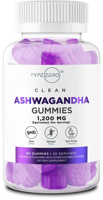Type Zero Ashwagandha Gummies 1,200mg, 60 Gummies - Ashwagandha Herbal Extract Supplement - 30 Servings, Gluten Free, Non-GMO Type Zero Au supplements