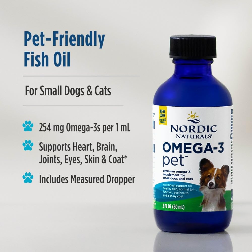 Nordic Naturals Omega-3 Pet Bundle - 2 oz Omega-3 Fish Oil for Small Dogs & Cats, 8 oz Pet Cod Liver Oil Promotes Heart, Skin, Coat, & Immune Health Nordic Naturals Au supplements