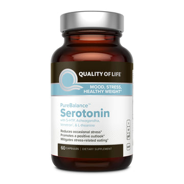 Quality of Life Pure Balance Serotonin Premium–Helps Boost Serotonin & Cortisol Levels - Includes 5-HTP, Venetron, Sensoril, Vitamin D3 & L-Theanine–60 Capsules Quality of Life Au supplements