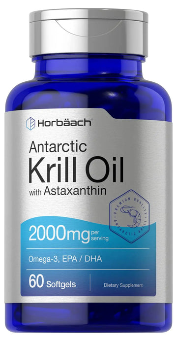 Horbäach Antarctic Krill Oil 2000mg | 60 Softgel Capsules | Omega-3, EPA, DHA Supplemen Horbäach Au supplements
