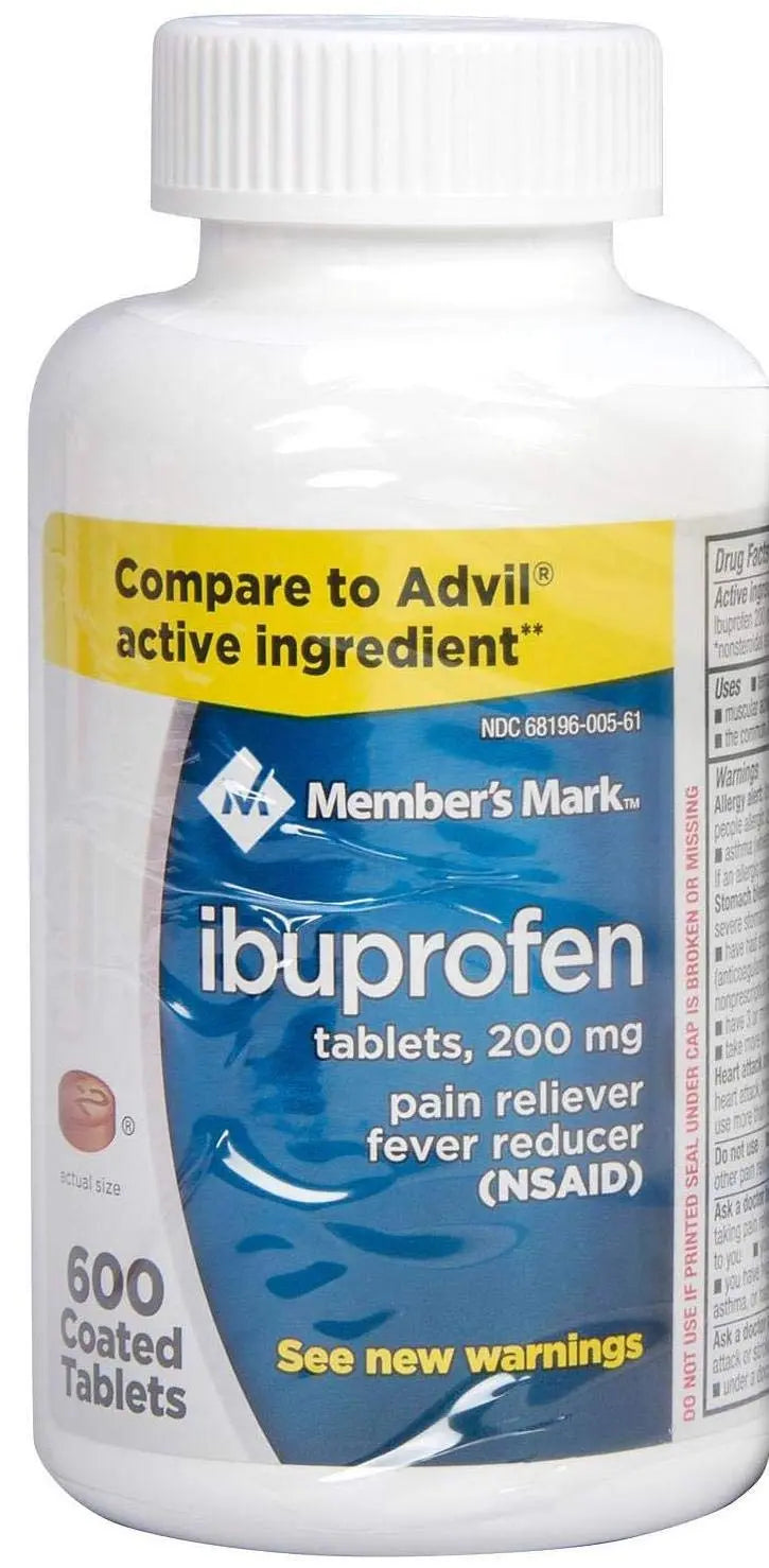 Member's Mark Ibuprofen Coated Tablets 200mg Pain Reliever Fever Reducer, 1 Bottle, 600 Tablets MEMBER´S MARK Au supplements