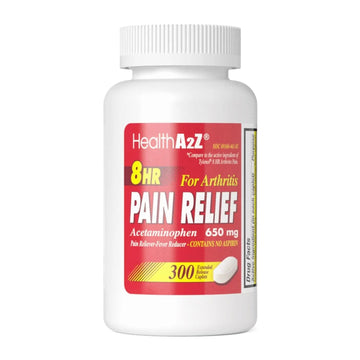 HealthA2Z® Pain Relief Extended Release | Acetaminophen 650mg | 8 Hours | Arthiritis Pain | Pain Reliever - Fever Reducer | Contains no Aspirin (300 Count) HealthA2Z Au supplements