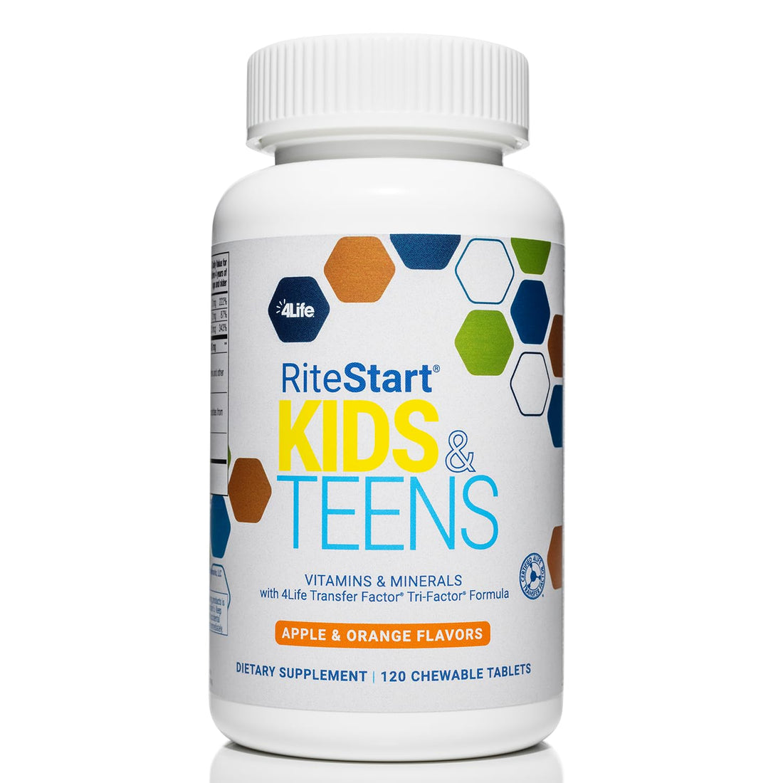 4Life RiteStart Kids and Teens- Apple, Orange Flavors, 22 Essential Vitamins, Minerals, Immune System and Brain Support Ages 2+ - 120 Chewable Tablets 4Life Au supplements