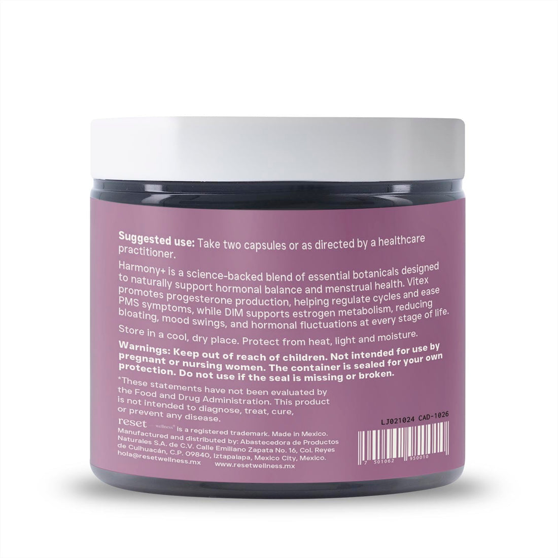 reset wellness Harmony+ | Vitex, DIM, Soy Isoflavones, Methylfolate & Selenium | Supports Women’s Hormonal Balance, Cycle Regulation & Mood Stability | 60 Capsules reset wellness Au supplements