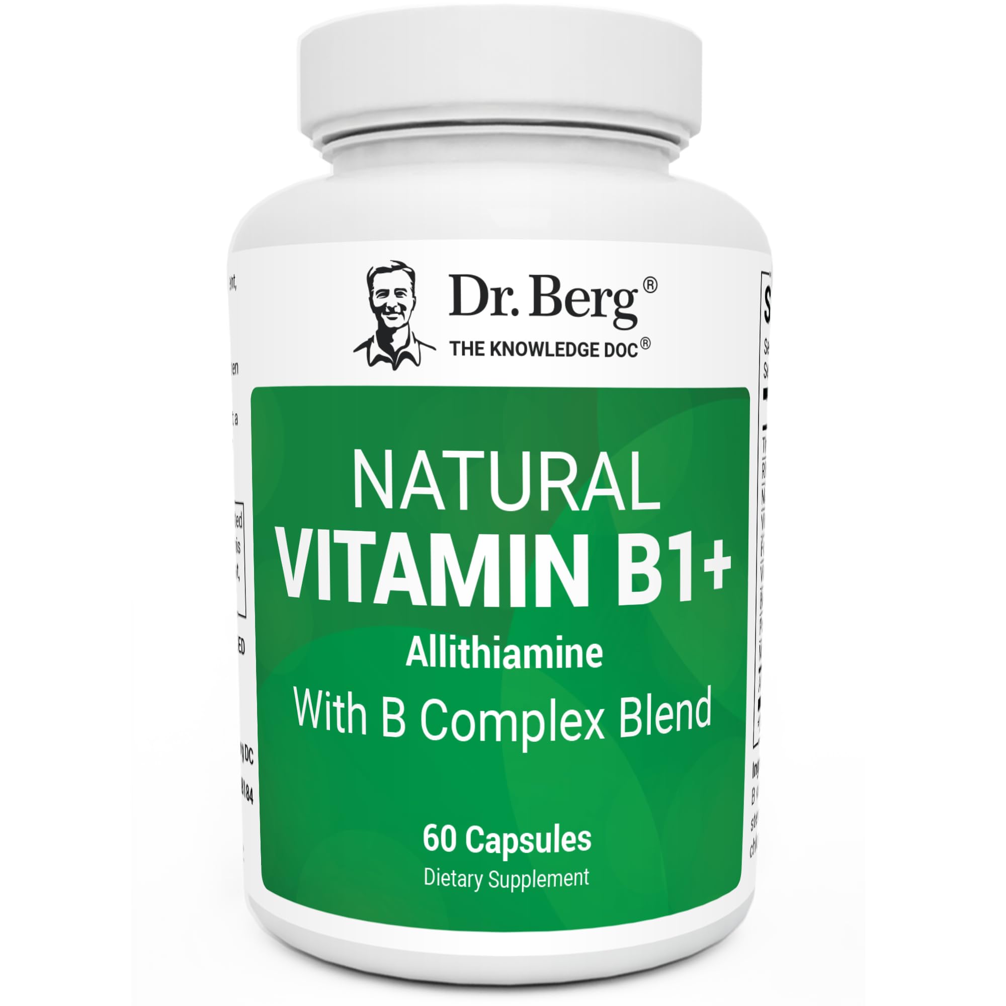 Dr. Berg Natural Vitamin B1 B6 B12 Complex - Allithiamine Vitamin B1 Supplement with 8 Essential Vitamin B Complex for Men & Women Including Thiamin, Niacin, Folate, Magnesium & More - 60 Capsules Dr. Berg Nutritionals Au supplements