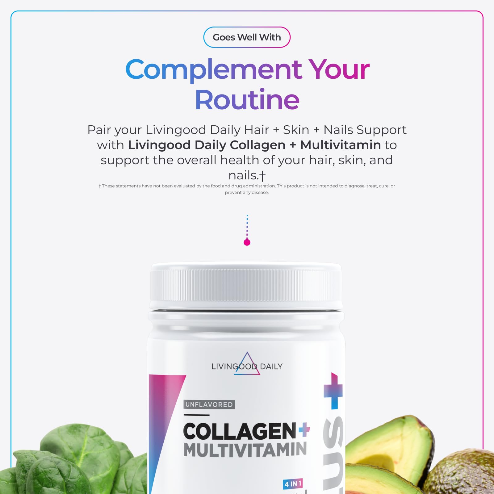 Livingood Daily Hair, Skin & Nails Supplement, 14-in-1 Formula with Biotin, Collagen, Keratin, Bamboo, Selenium, Folate, B12, Zinc and More, Beauty Supplement for Women & Men, Gluten Free, 60 Capsules Livingood Daily Au supplements