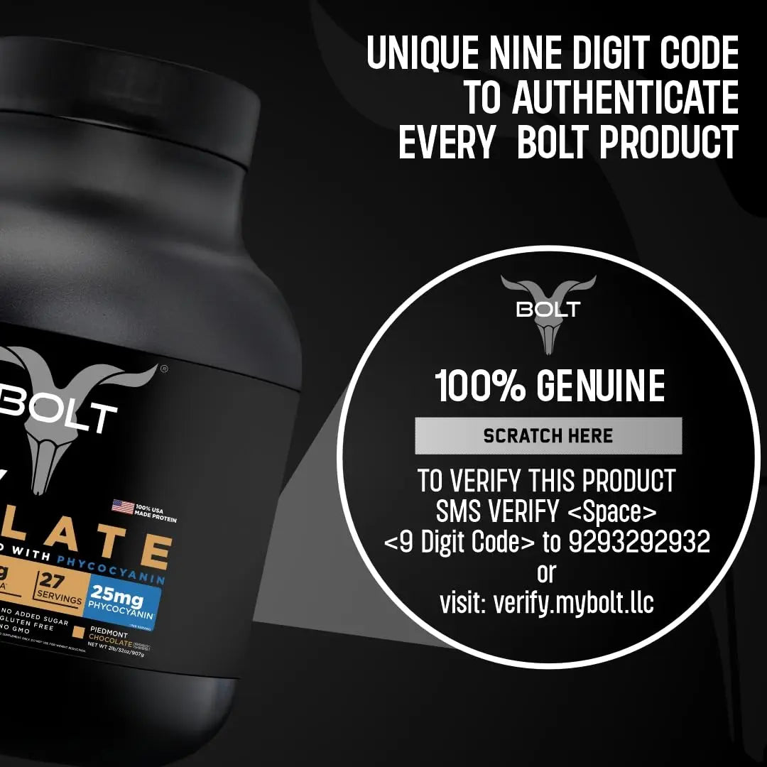 Bolt Nutrition Whey Isolate Protein Powder | with Superfood Phycocyanin | Muscle Strength Bolt Nutrition Au supplements