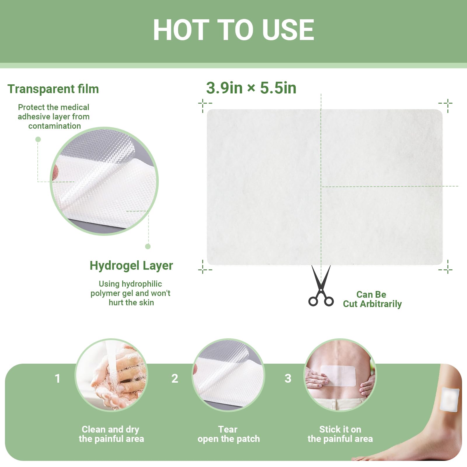 yimimde Menthol 5% Pain Relief Patches - 32 Count Maximum Strength Pain Relief Patches for Back Pain, Joint & Muscle Soreness - Fast Acting, Long-Lasting yimimde Au supplements