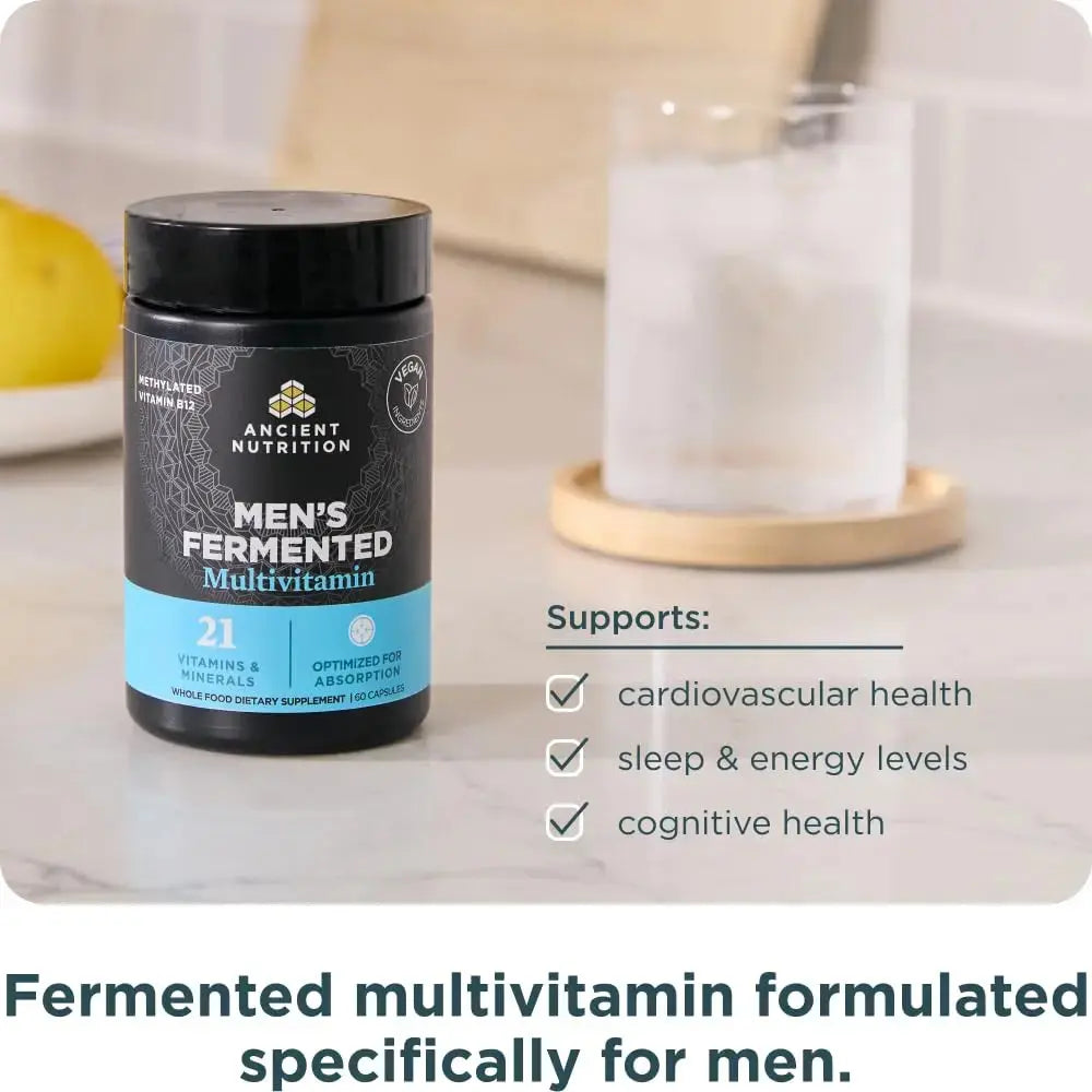 Ancient Nutrition Multivitamin for Men, Men's Fermented Multivitamin with Vitamin A, C, D, E, K, Zinc & Magnesium, Immune Support Ancient Nutrition Au supplements