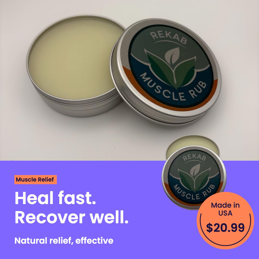REKAB MUSCLE RUB, Neuropathy Cream, Arthritis Reliever, Knee Relief Balm for Adults, Natural Soothing Formula for Arthritis Sufferers, Joint Relief Cream, Total Relief, Joint & Muscle Therapy REKAB MUSCLE RUB Au supplements