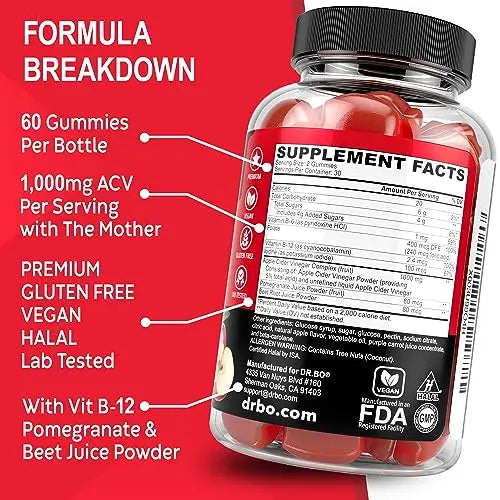 ACV Apple Cider Vinegar Gummies - Natural Support for Advanced Weight DR. BO Au supplements