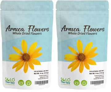 Solo Therapy Arnica Dried Whole Flowers 4 oz, Heterotheca Inuloides, Flores De Arnica Secas, Product from México, Packaged in The USA (Pack of 2) Solo Therapy Au supplements