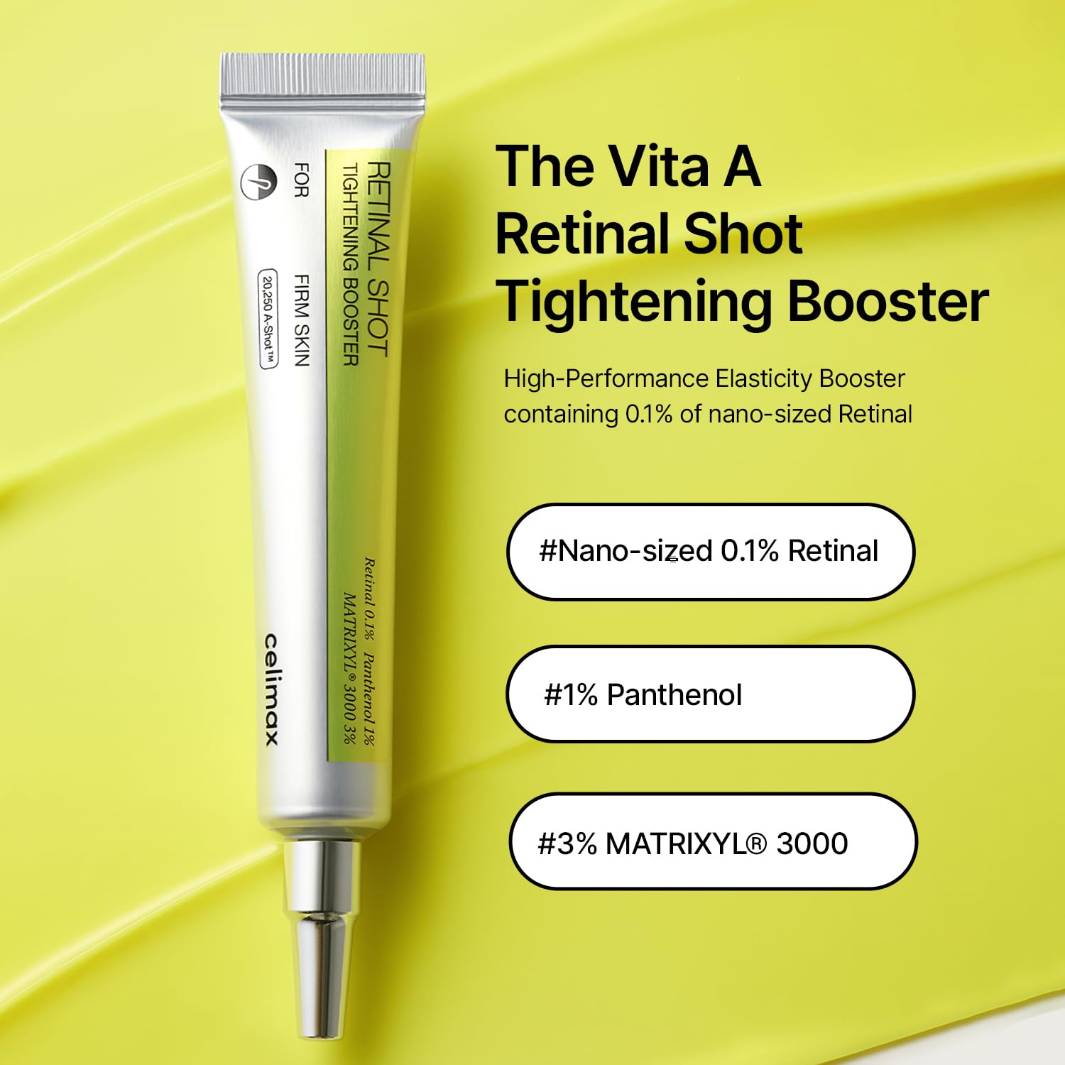 celimax The Vita A Retinal Shot Tightening Booster | 0.1% Retinal, 3% Matryxyl, High-Strength Retinoid for Anti-Aging, Pore Minimizer, Wrinkles & Fine Lines, Firmer Skin, 15ml, Korean Skin Care Gift celimax Au supplements