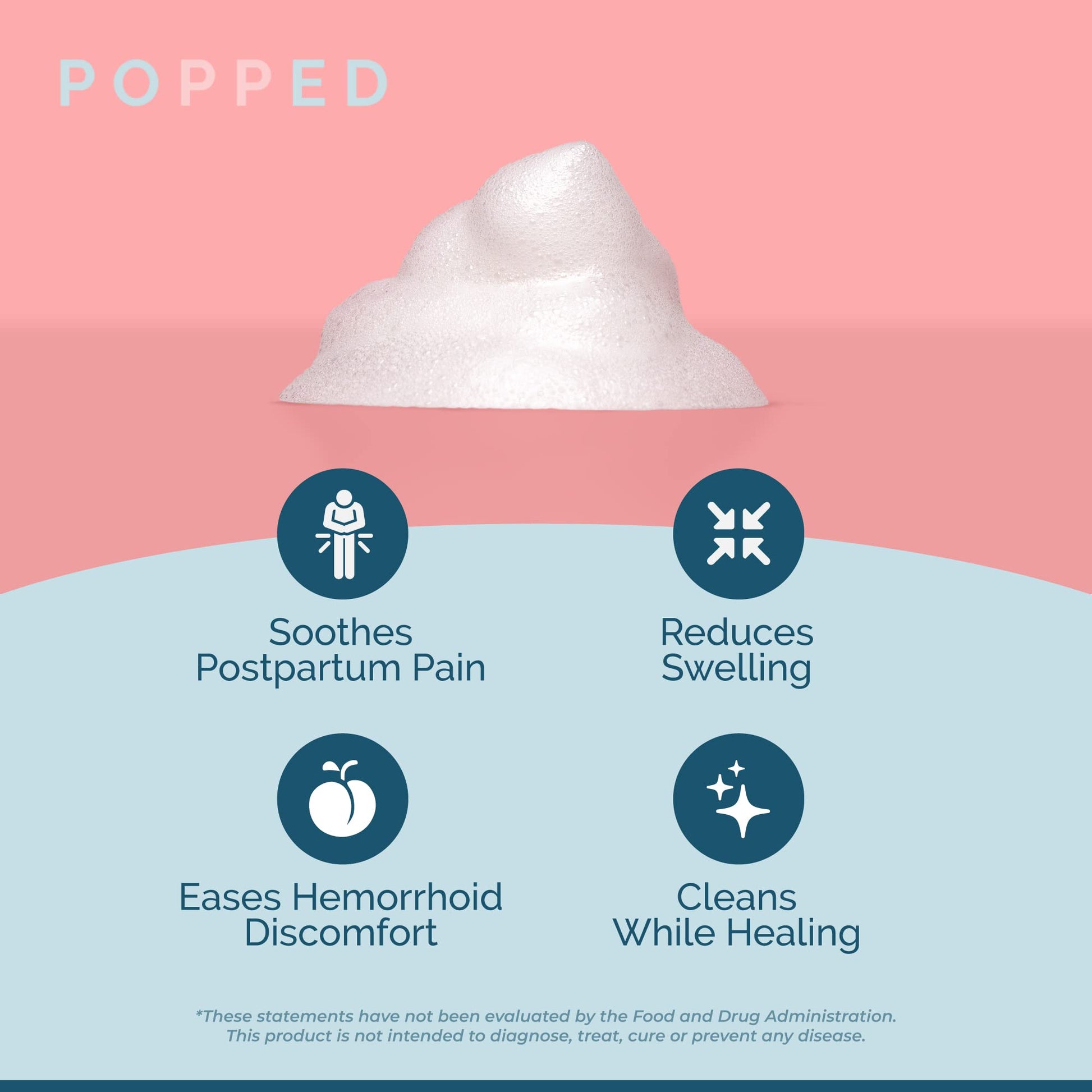 POPPED Witch Hazel Foam with Aloe (5 fl oz) | Perineal Healing Foam for Postpartum Care | Relieves Pain, Hemorrhoids, and Swelling After Birth | Postpartum Essential POPPED Au supplements