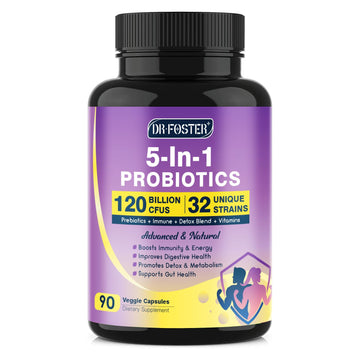 Probiotics for Women & Men Digestive Health，120 Billion CFUs, Prebiotics and Probiotics for Gut Health, D3, Zinc & Immune Support Herbs, Detox Cleanse, 45 Day - 3 Month Supply DRFOSTER Au supplements