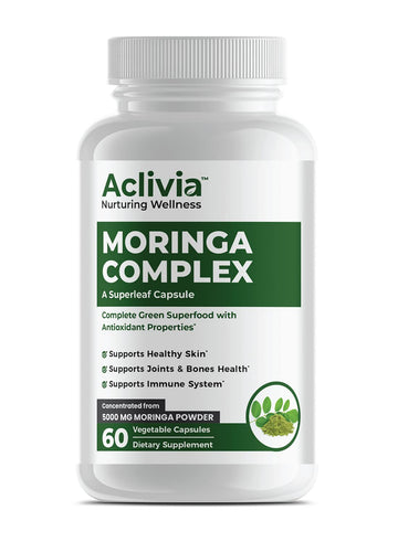Aclivia - Moringa Complex - Maximum Strength Moringa Oleifera Leaf & Seed Supplement - Superfood Capsules with Antioxidant Properties - 5000mg - 60 Capsules Aclivia Au supplements