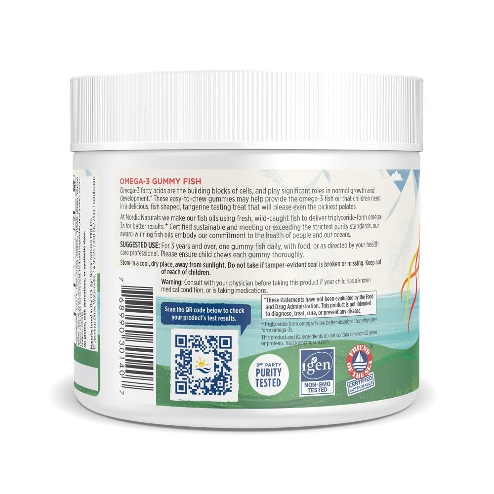 Nordic Naturals Nordic Omega-3 Gummy Fish, Tangerine - 30 Gummy Fish - 124 mg Total Omega-3s with EPA & DHA - Non-GMO - 30 Servings Nordic Naturals Au supplements