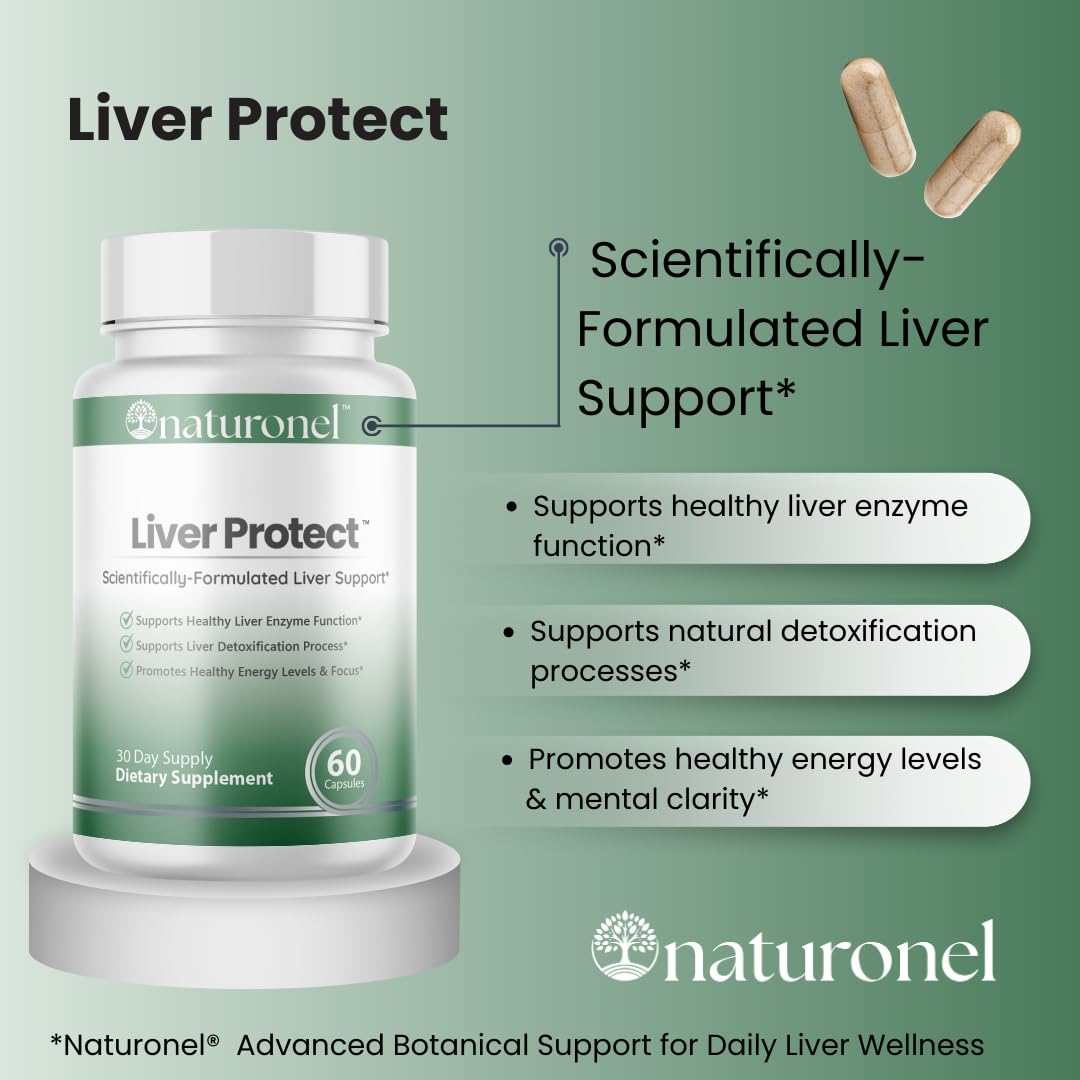 Naturonel Liver Protect – Liver Cleanse Detox & Repair | Liver Detox with Milk Thistle, Beetroot, Artichoke, Dandelion, Chicory, Yarrow, Jujube & Herbal Detox Blend | Made in USA, GMP Certified (1) Naturonel Au supplements