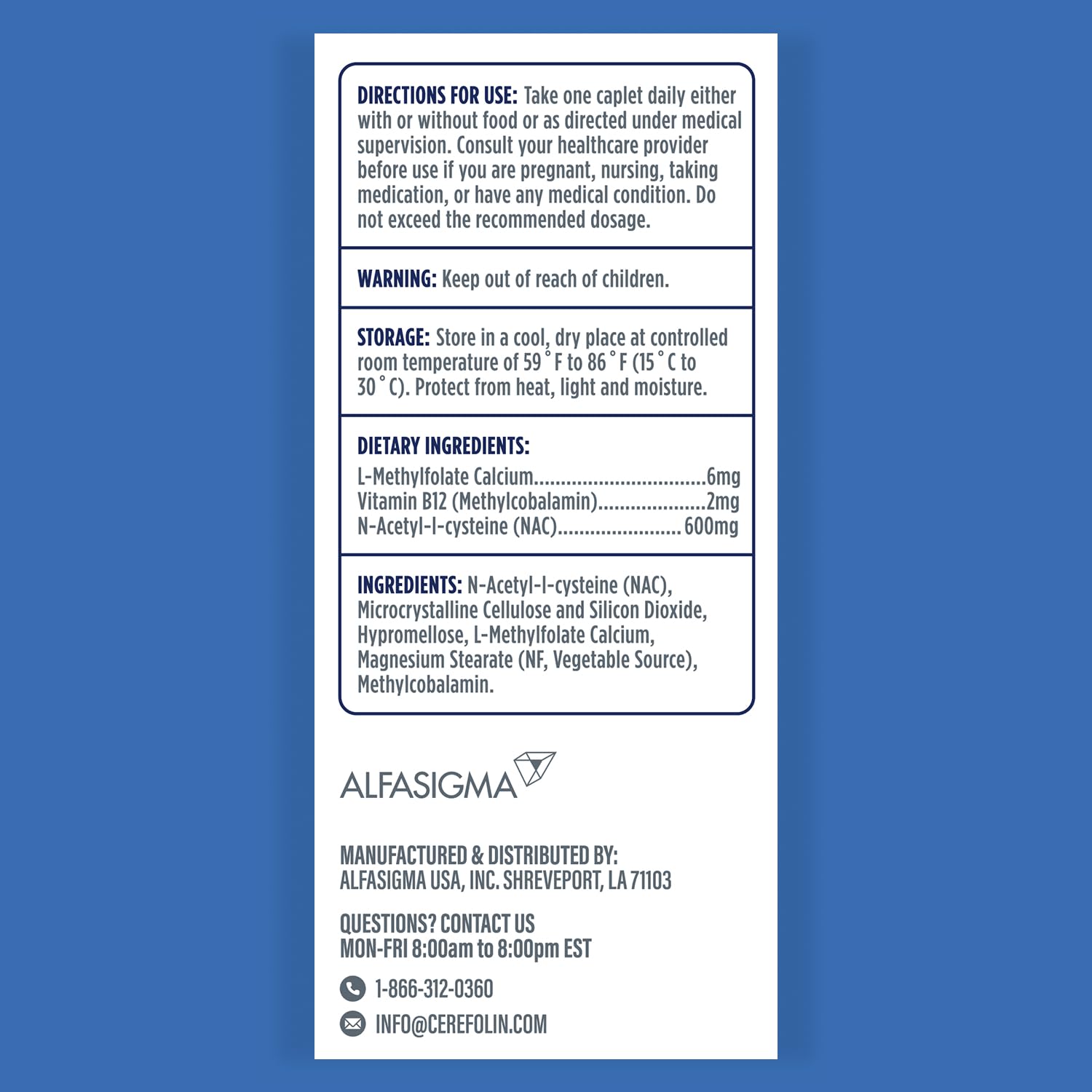Cerefolin Brain Wellness, Targeted Nutrition for Cognitive Support, Improves Memory, Focus & Concentration, L-Methylfolate, NAC, B12, Neurologist Recommended (60 Count) Cerefolin Au supplements