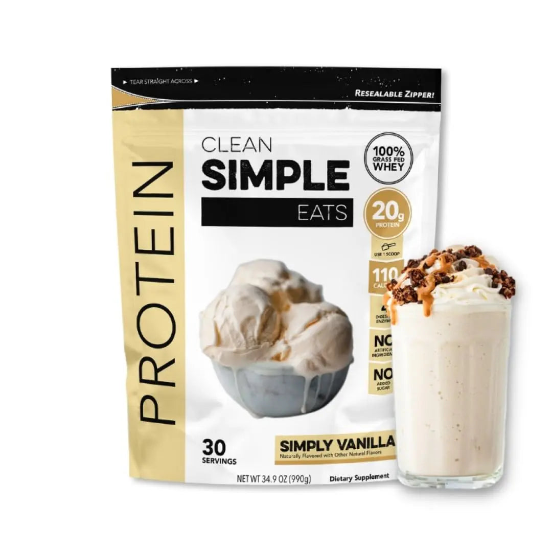 Clean Simple Eats Simply Vanilla Whey Protein Powder, Natural Sweetened and Cold-Proce Clean Simple Eats Au supplements