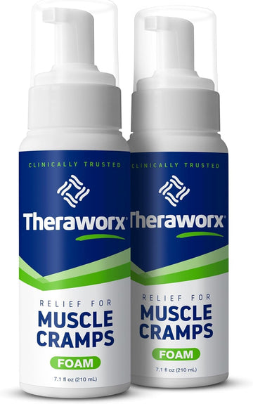 Theraworx Relief for Muscle Cramps Foam Fast-Acting Muscle Spasm, Leg Soreness with Magnesium Sulfate - 7.1 oz - 2 Count Theraworx Au supplements