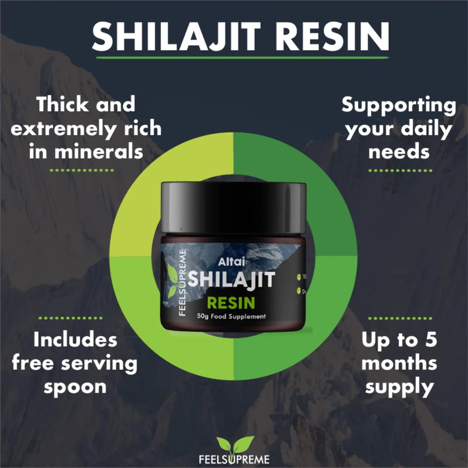 Natural Black Altai Shilajit Resin Large (50g) Pot | 100% Pure Additive Free | 80 Trace Feel Supreme Au supplements