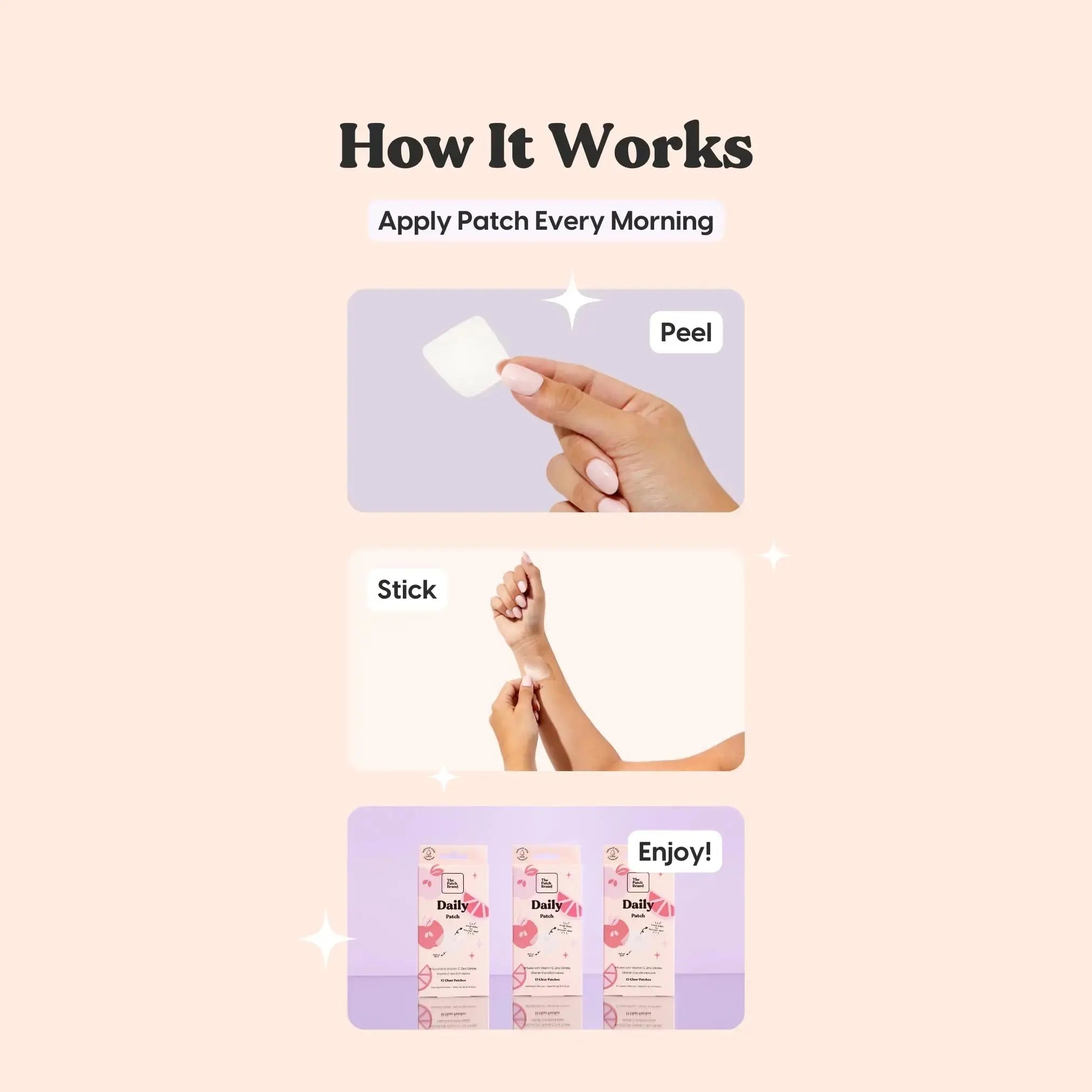 The Patch Brand Daily Support Patches | Natural Wellness Infused with Vitamin C, Zinc Citrate, Vitamin D, Ginko Biloba and Echinacea The Patch Brand Au supplements