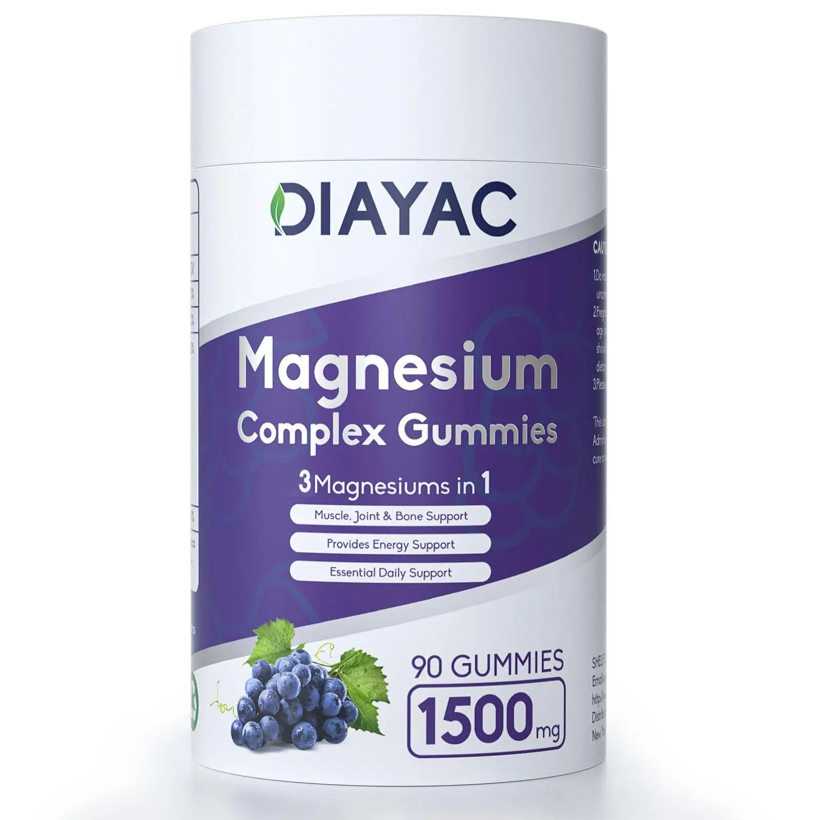 Magnesium Complex Gummies, Individually Packaged Magnesium Supplement, Magnesium Chelate, Bisglycinate, Malate, Citrate, Taurate Chewable for Women & Men,Sleep&Muscle&Nerve Health, Vegan 90 Counts DIAYAC Au supplements