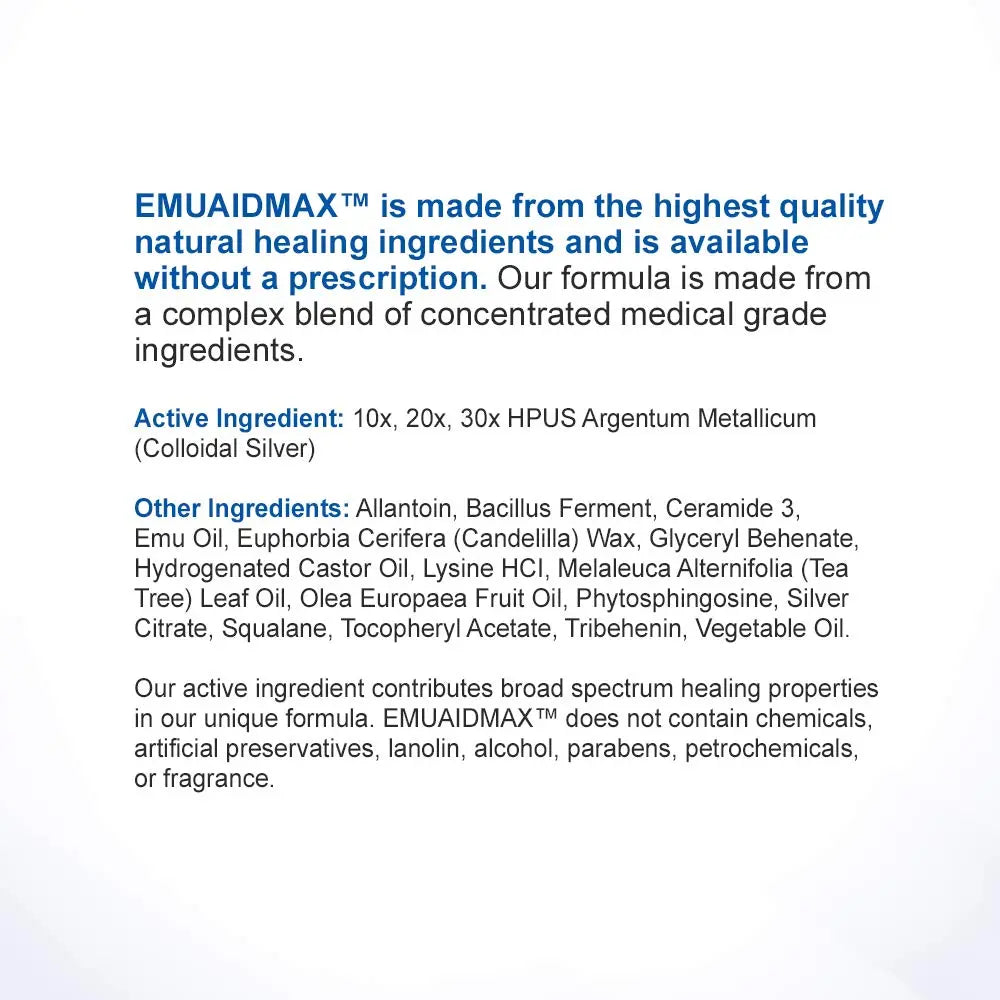 emuaid EMUAIDMAX Ointment 2oz - Eczema Cream. Maximum Strength Treatment emuaid Au supplements