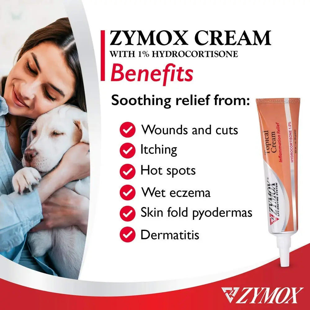 Zymox Veterinarian Strength Topical Cream with 1% Hydrocortisone for Dogs and Cats, 1oz Zymox Au supplements