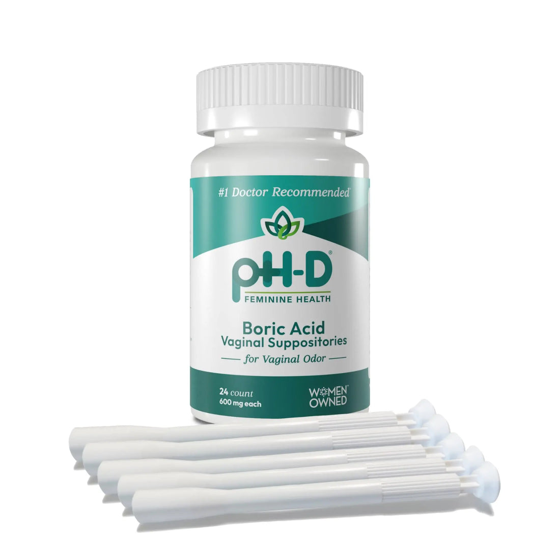 pH-D Feminine Health Support - Boric Acid Starter Bundle - pH-D Boric Acid Vaginal Suppositories 24 Count and 5 Vaginal Suppository Applicators pH-D Feminine Health Support Au supplements