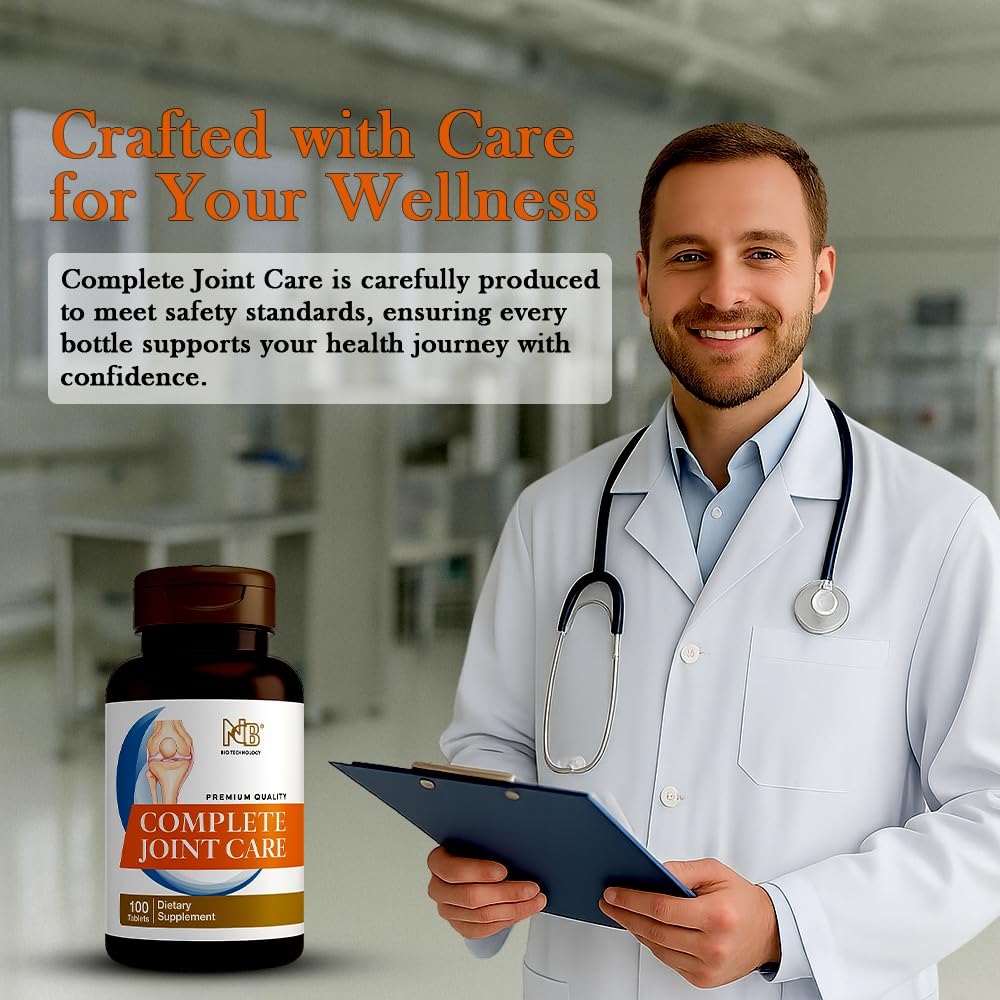 Glucosamine Chondroitin MSM Complete Joint Care Supplement | Glucosamine HCl, Chondroitin, MSM, Boswellia & Ginger | Supports Joint Mobility & Flexibility | 100 Tablets NCB NCB TECHNOLOGY Au supplements