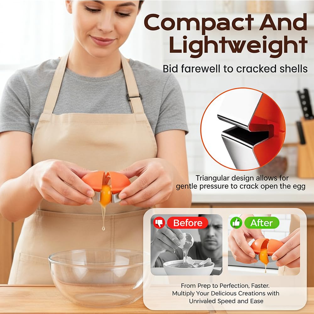 New Egg Shell Opener Egg Cracker Tool Stainless Steel, Multifunctional Egg Shell Opener for Raw Or Hard-Boiled Eggs, Kitchen Gadget for Cooking Baking (Orange Red) CLRZOL Au supplements