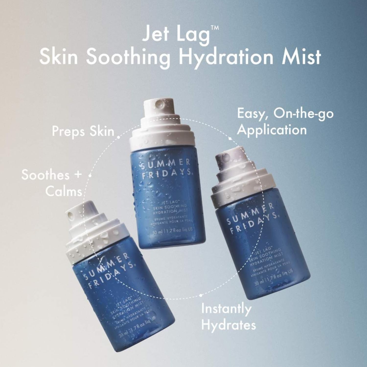 Summer Fridays Jet Lag Skin Soothing Hydration Face Mist - Ultra-Fine Facial Spray & Hydrating Mist to Comfort, Soothe & Help Provide Protective Moisture Barrier Support for Glowing Skin (1.7 Fl Oz) Summer Fridays Au supplements