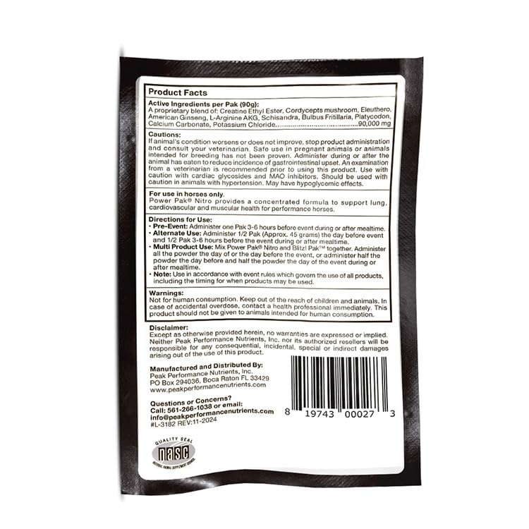 Peak Performance Nutrients Power Pak Nitro 90 Grams 1 Event Peak Performance Nutrients Au supplements